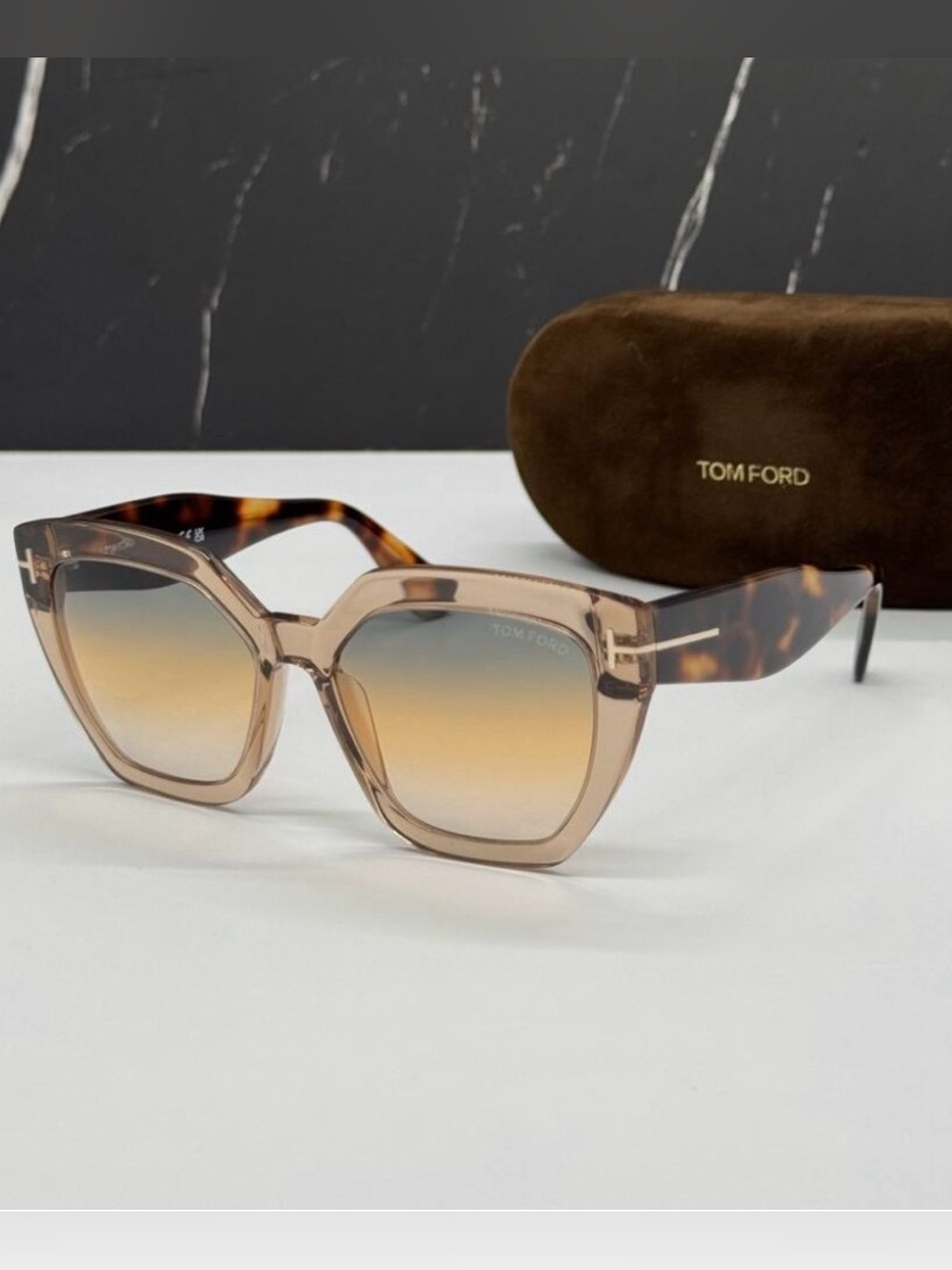 Tom Ford Tortoise Shell Sunglasses with Gradient Lenses